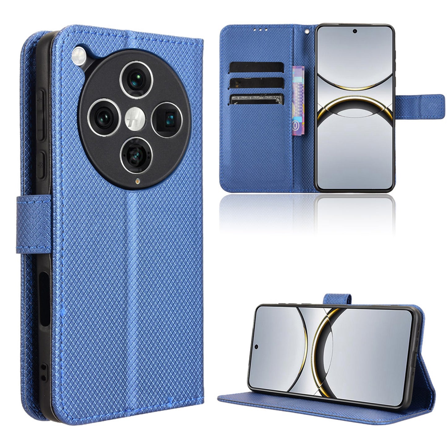 Wallet Case for OPPO Find X8 Pro, Blue