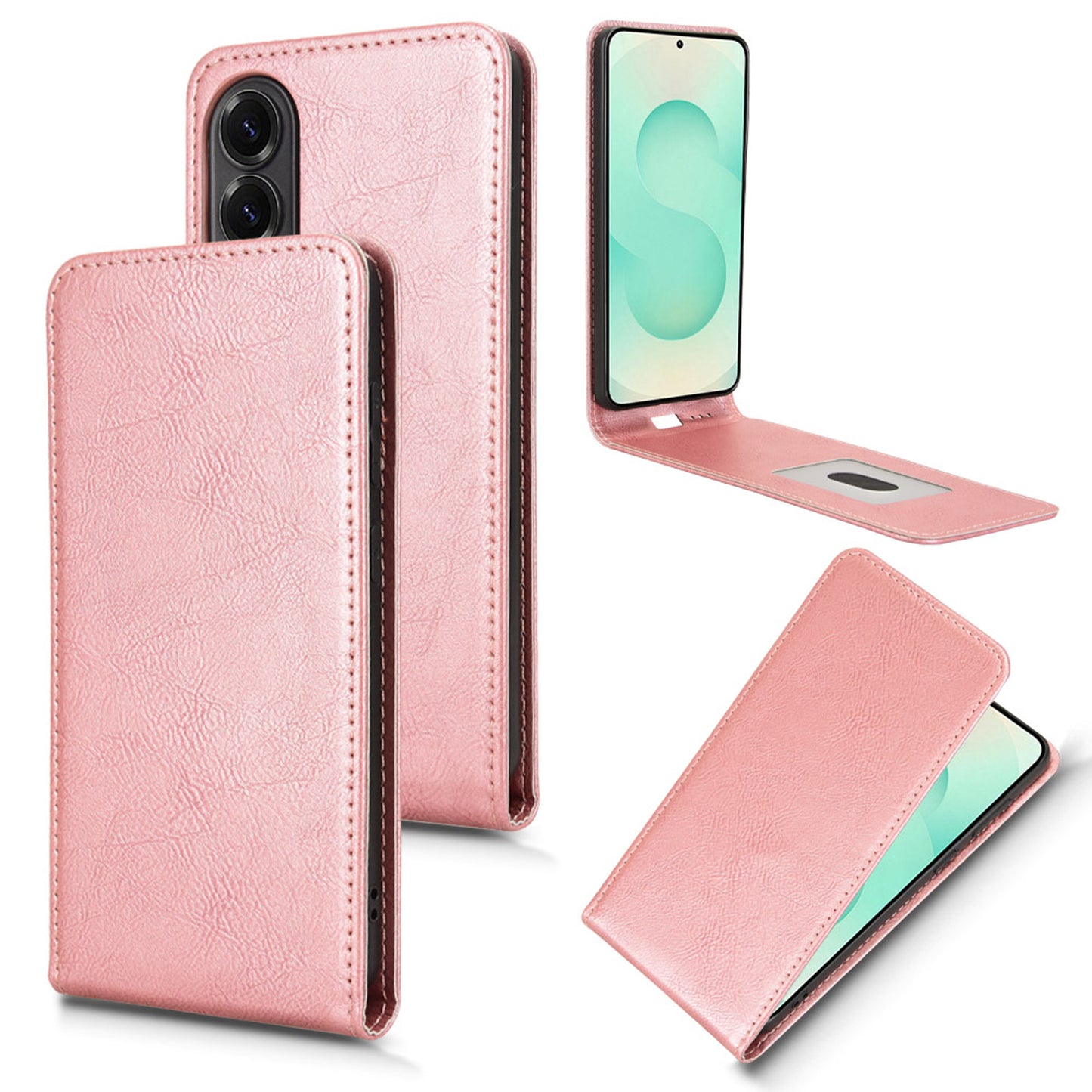 Samsung Galaxy S25 Edge Flip Case | Sxiakai Series, RoseGold