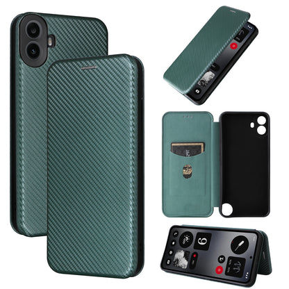 Carbon Fiber Flip Case for Nothing CMF Phone 1, Green