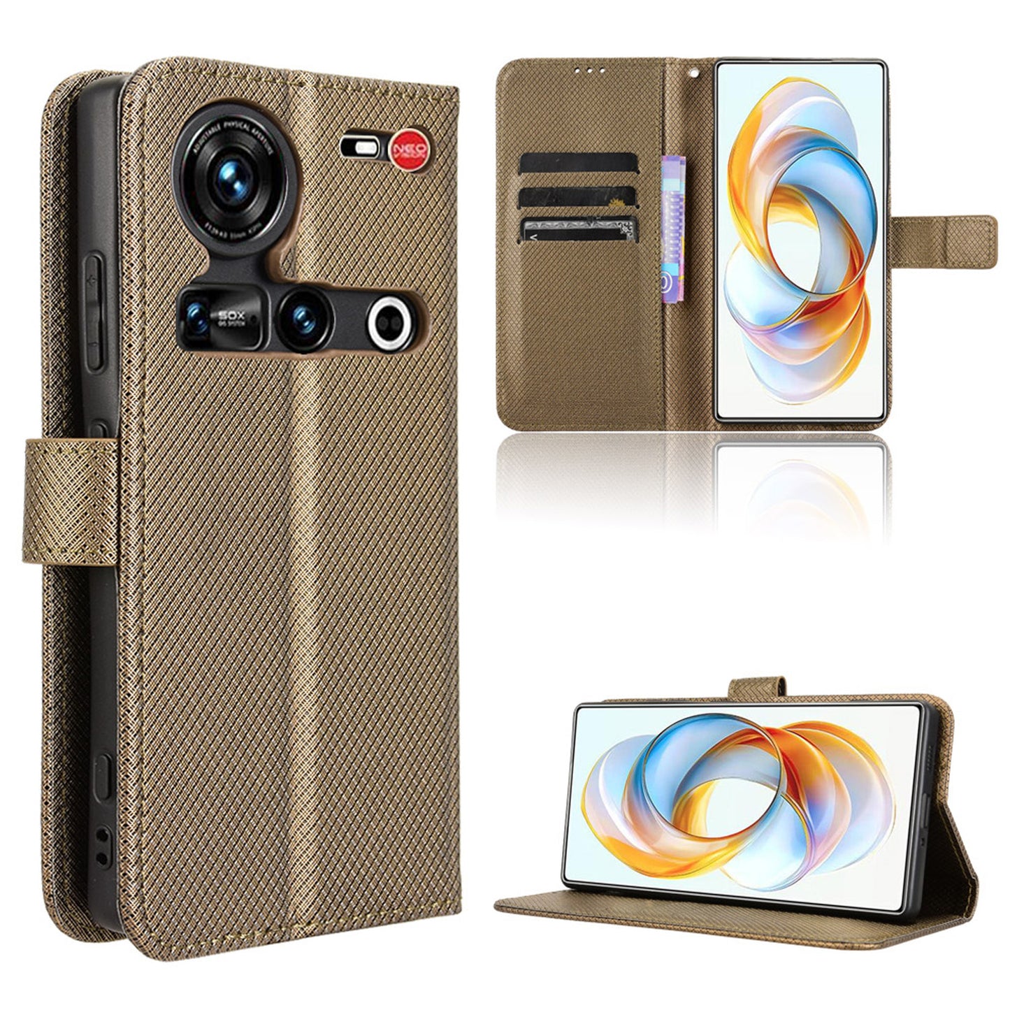 Wallet Case for ZTE nubia Z70 Ultra, Bronzed