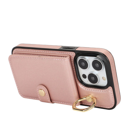 for iPhone 13 Pro Wallet Case with Card Holder, Rose Gold