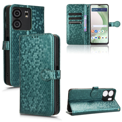 Slim Flip Polka-Dots Phone Case with Card Holder for BLU View 5, Green