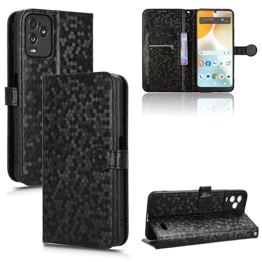 Slim Flip Polka-Dots Phone Case with Card Holder for BLU View 5 Pro, Black