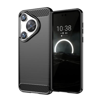 Soft TPU Non-Slip Bumper Protection Case for Huawei Pura 70 Pro+, Black