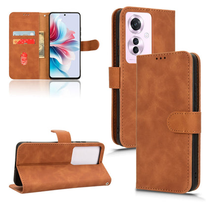 Wallet Case with Card Holder Flip Magnetic Protective Cover for OPPO Reno11 A, Brown