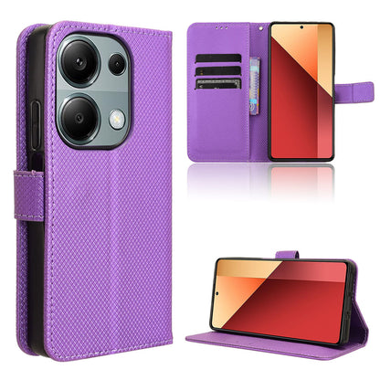 Wallet Case with Credit Card Holder PU Leather Flip Folio Phone Cover for Xiaomi Redmi Note 13 Pro 4G, Purple