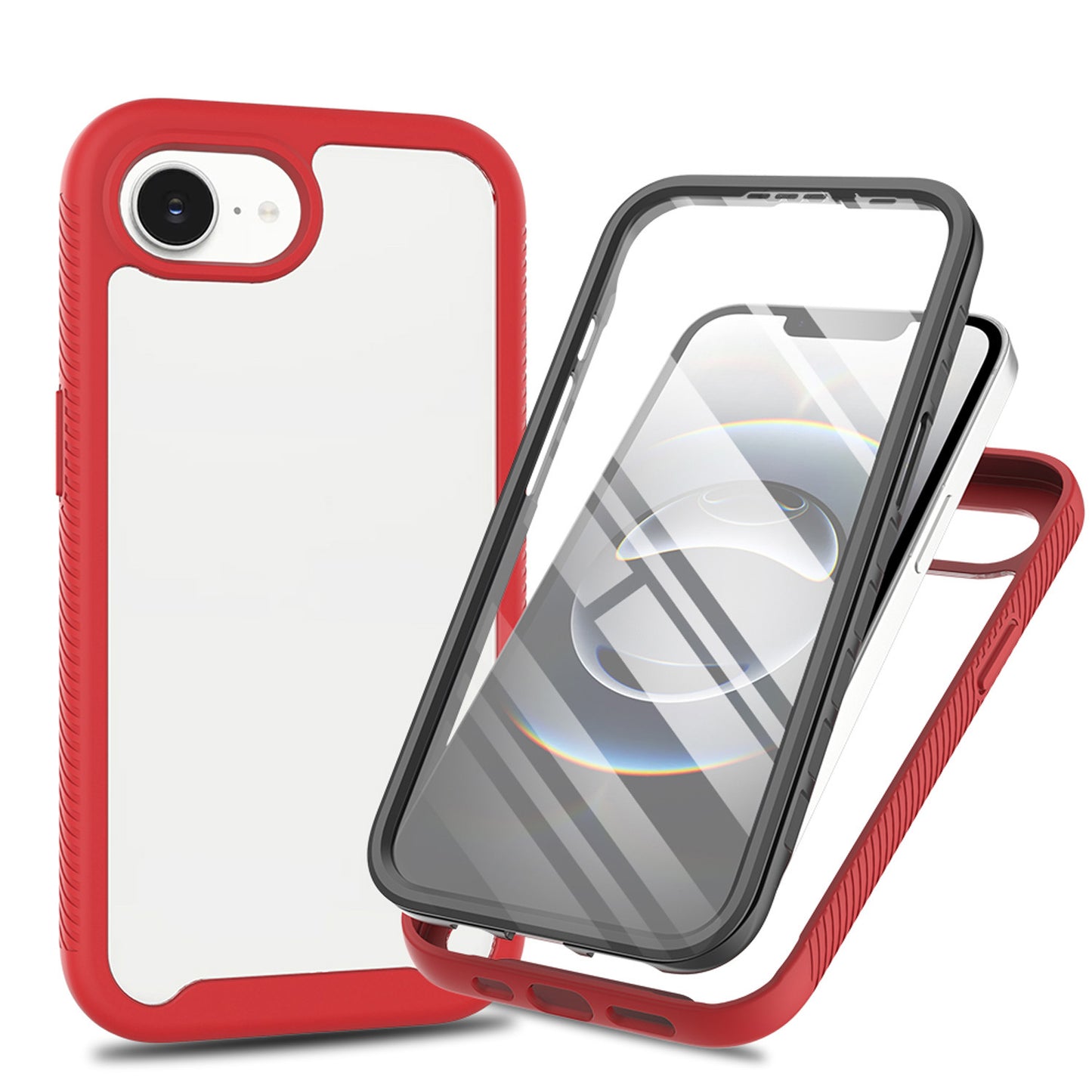 Shockproof Full Body Hard Case with Built-in Screen Protector Cover for iPhone 16e