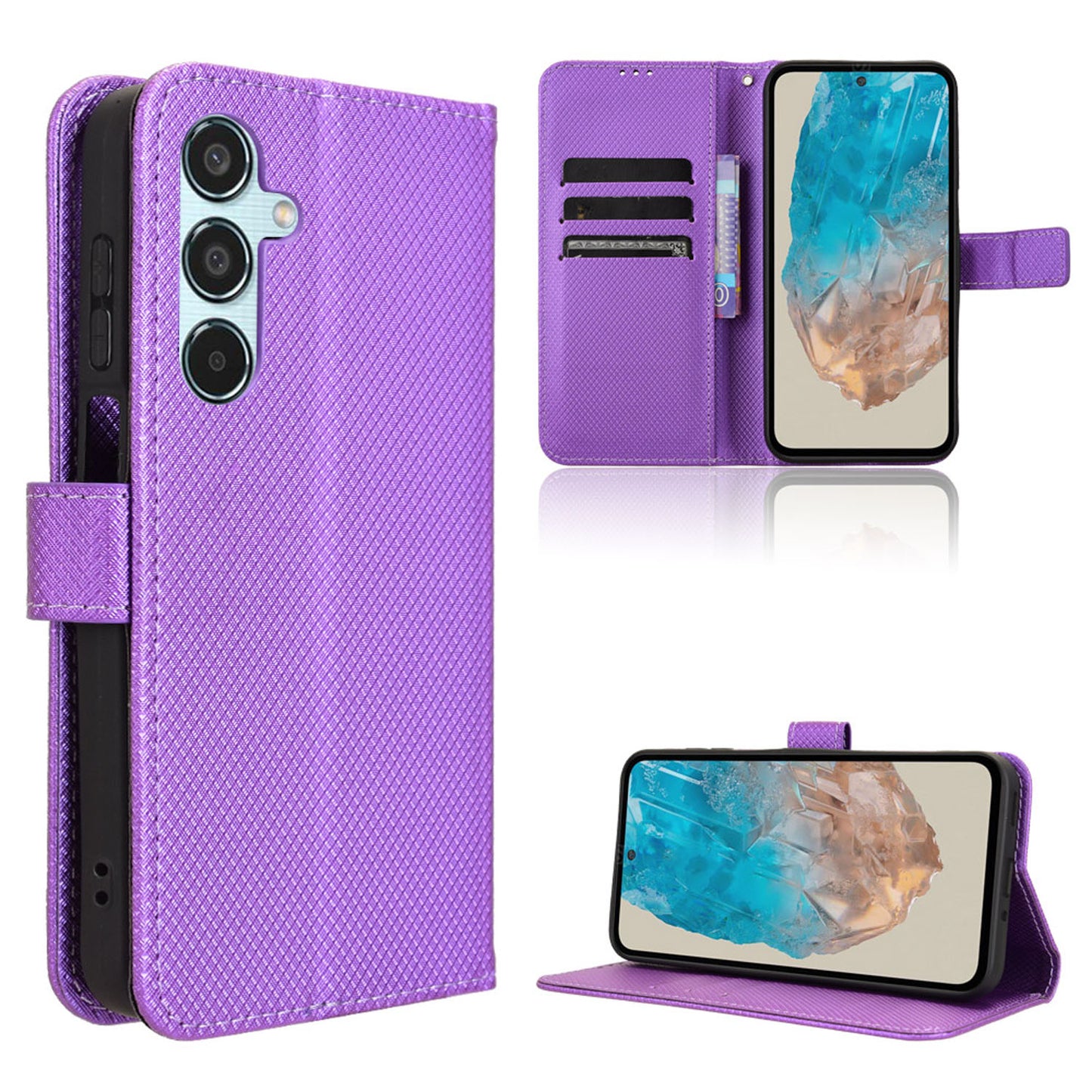 Wallet Case for Samsung Galaxy M35 5G, Purple