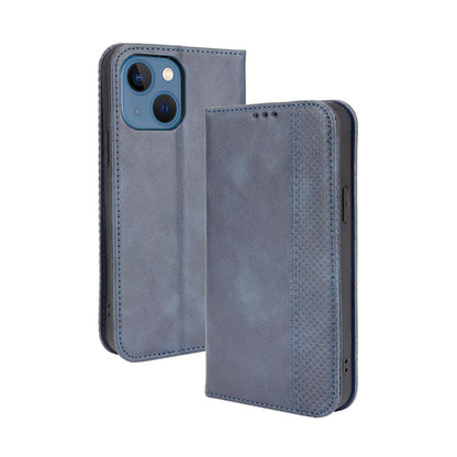 iPhone 14 Plus Flip Folio Case with Card Holder Hidden Magnetic, Blue