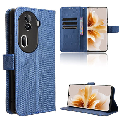 Wallet Case with Credit Card Holder PU Leather Flip Folio Phone Cover for OPPO Reno11 Pro 5G, Blue