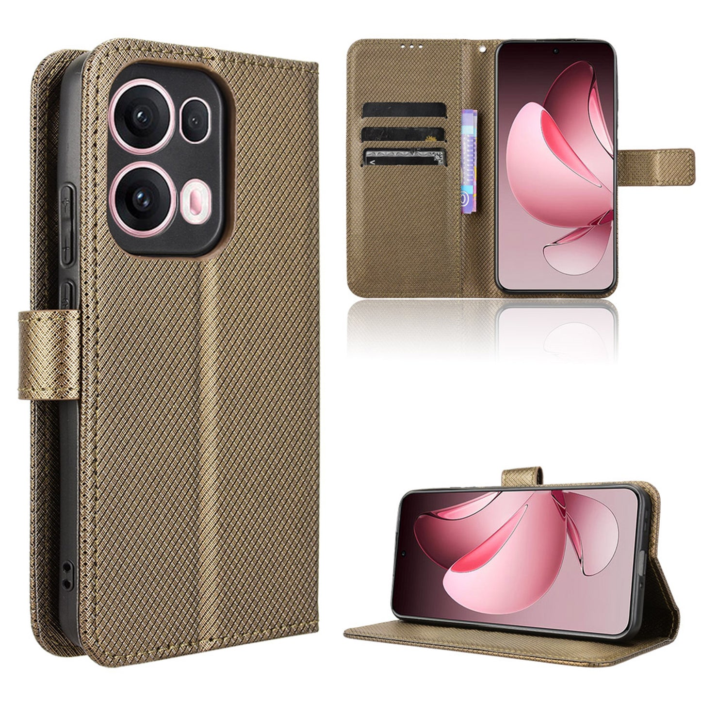 Wallet Case for OPPO Reno13 Pro 5G, Bronzed