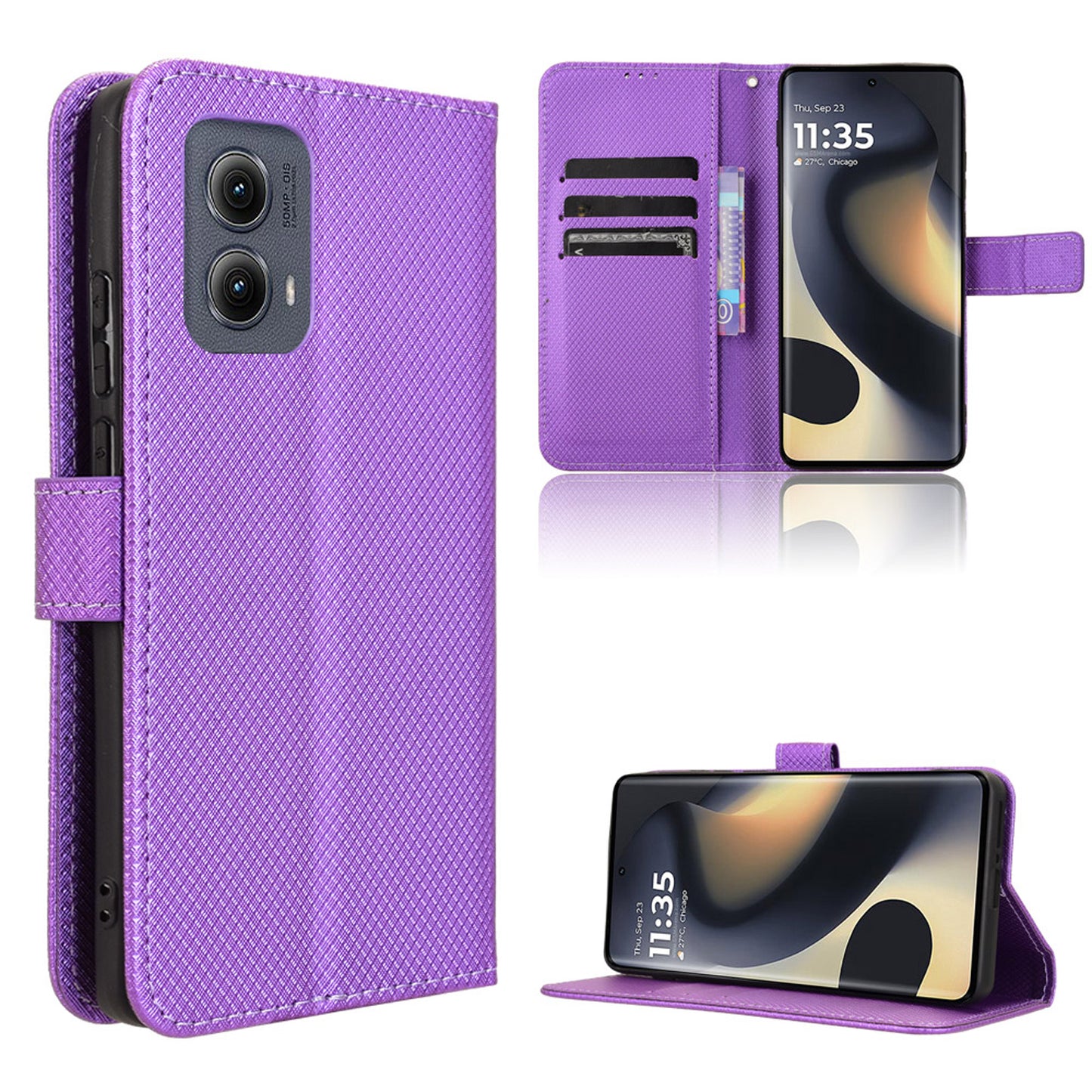 Wallet Case for Motorola Edge (2024), Purple