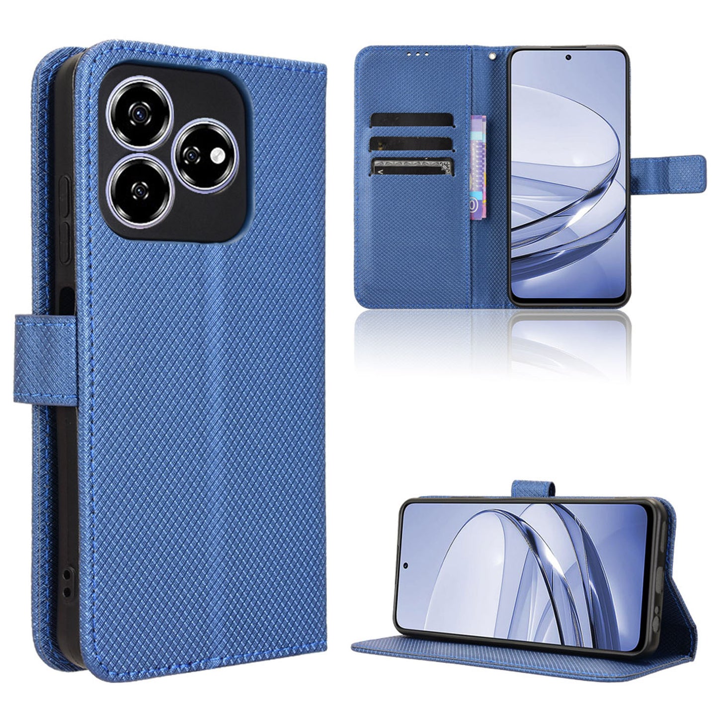 Wallet Case for ZTE Axon 60, Blue