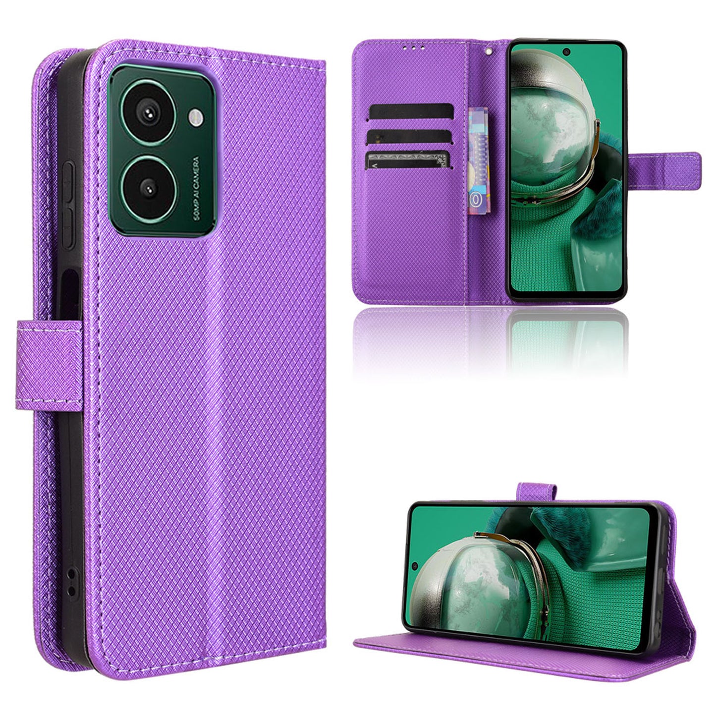 Wallet Case for HMD Pulse, Purple