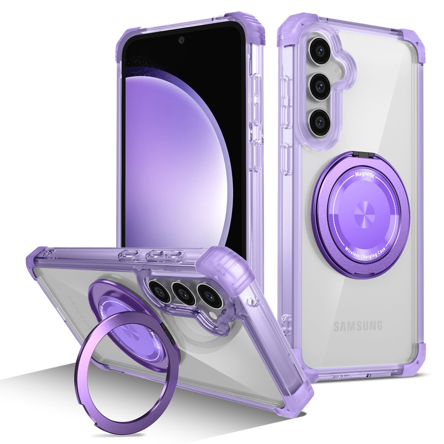 Samsung Galaxy S23 FE Case, Built in 360¡ã Magnetic Stand, Compatible with Magsafe, Purple