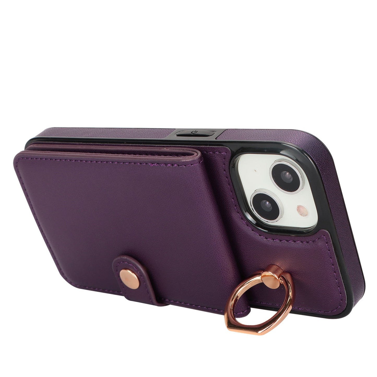 for iPhone 14 Wallet Case with Card Holder, Purple