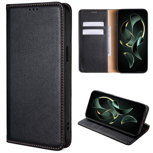 for Sony Xperia 1 VI 2024 Wallet Case with Credit Card Holder, PU Leather Folio Flip Protective Cover, Black