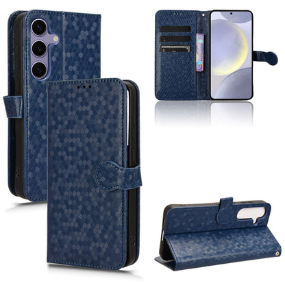 Slim Flip Polka-Dots Phone Case with Card Holder for Samsung Galaxy S24+, Blue