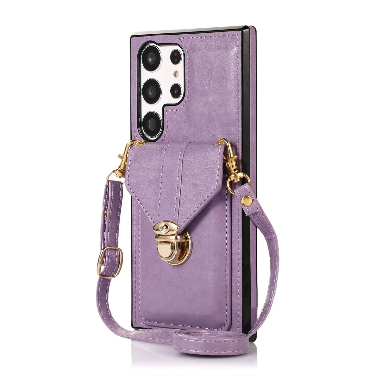 Crossbody Wallet Case with Wrist Strap Shoulder Protective Cover for Samsung Galaxy S24 Ultra