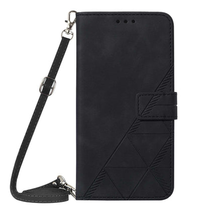 Samsung Galaxy Z Flip3 5G Business Flip Phone Case with Adjustable Cross Shoulder Strap, Black