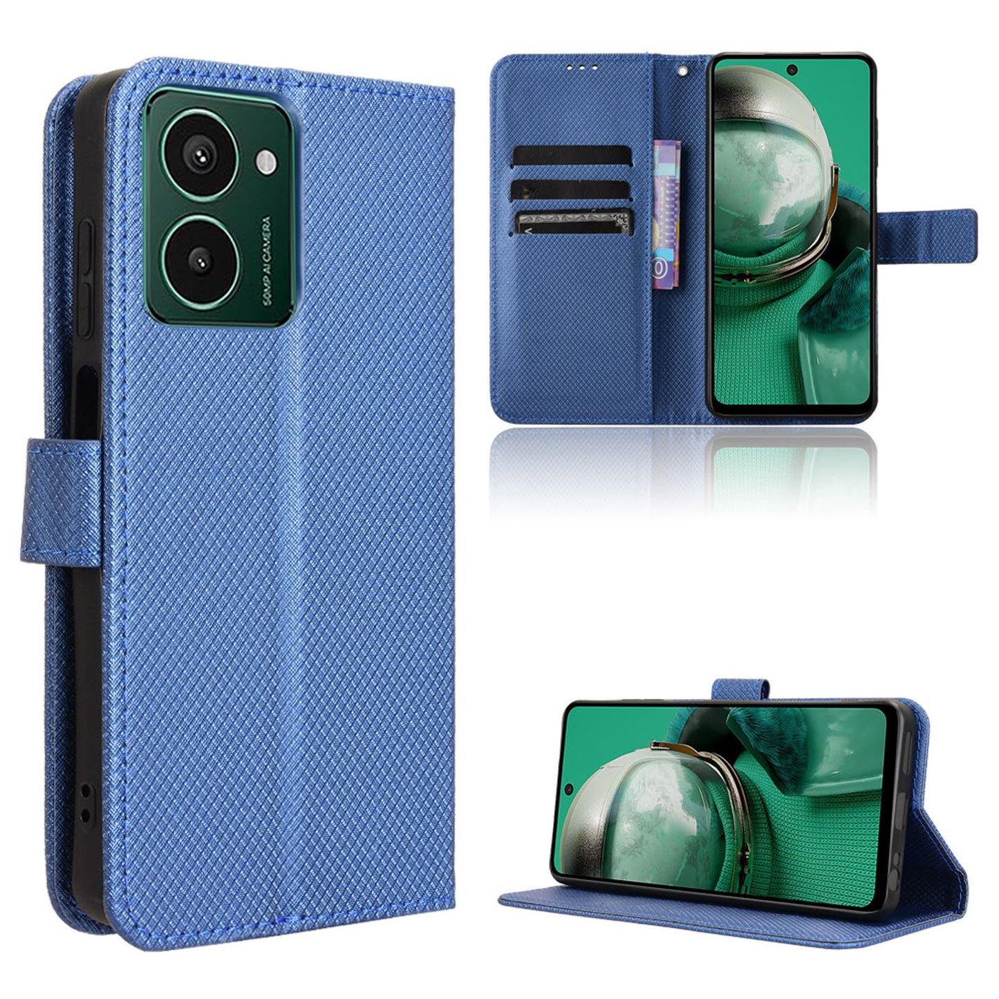 Wallet Case for HMD Pulse Pro, Blue