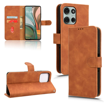 Wallet Case with Card Holder Flip Magnetic Protective Cover for Moto G75 5G, Brown