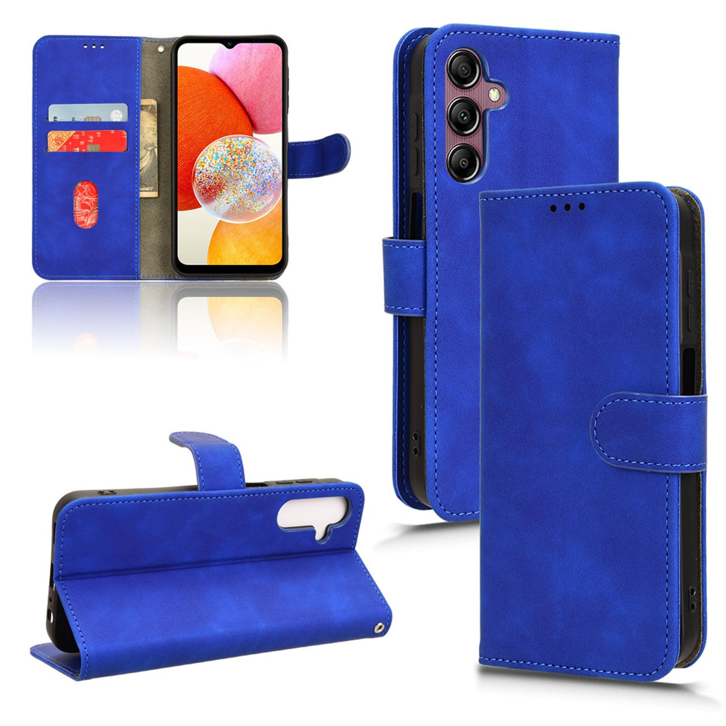 Wallet Case with Card Holder Flip Magnetic Protective Cover for Samsung Galaxy A15 5G, Blue