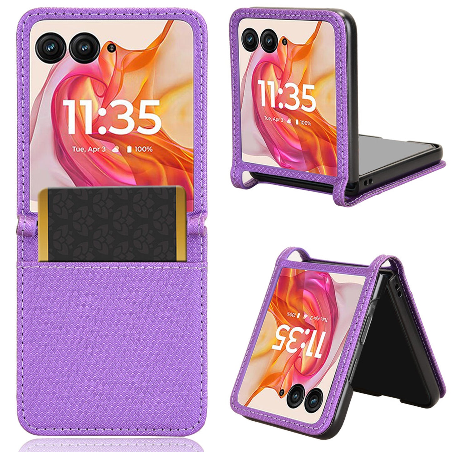 Wallet Case for Motorola Razr 50 Ultra, Purple