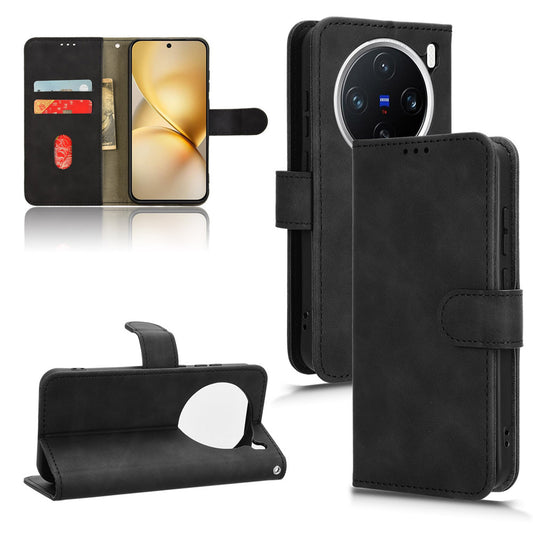 Wallet Case with Card Holder Flip Magnetic Protective Cover for VIVO X200 Pro Mini, Black