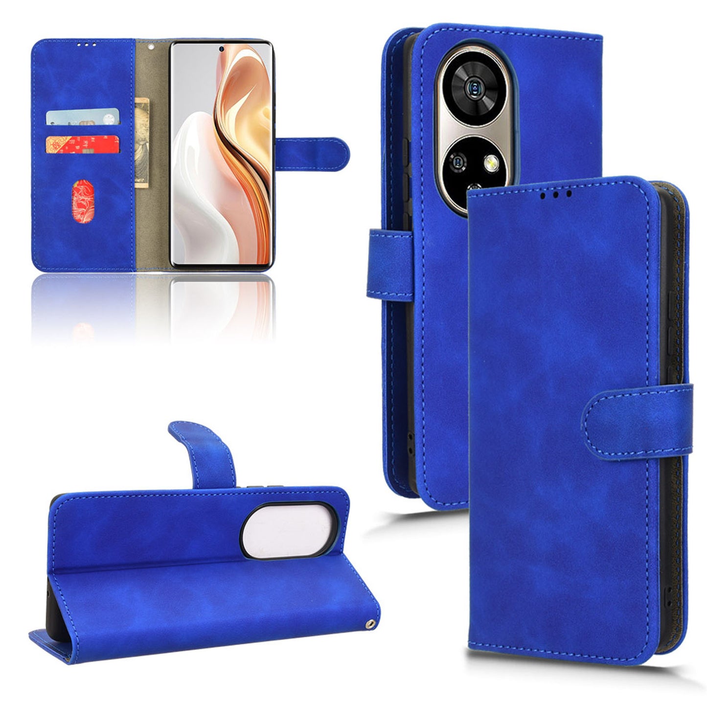 Wallet Case with Card Holder Flip Magnetic Protective Cover for Ulefone Note 17 Pro, Blue