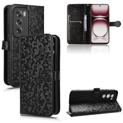 Slim Flip Polka-Dots Phone Case with Card Holder for OPPO Reno12 Pro 5G, Black