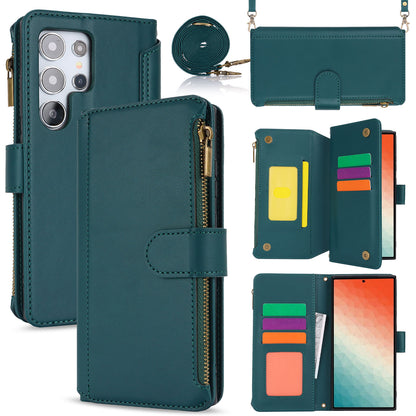 for Samsung Galaxy S24 Ultra Wallet Case with RFID Blocking, Green