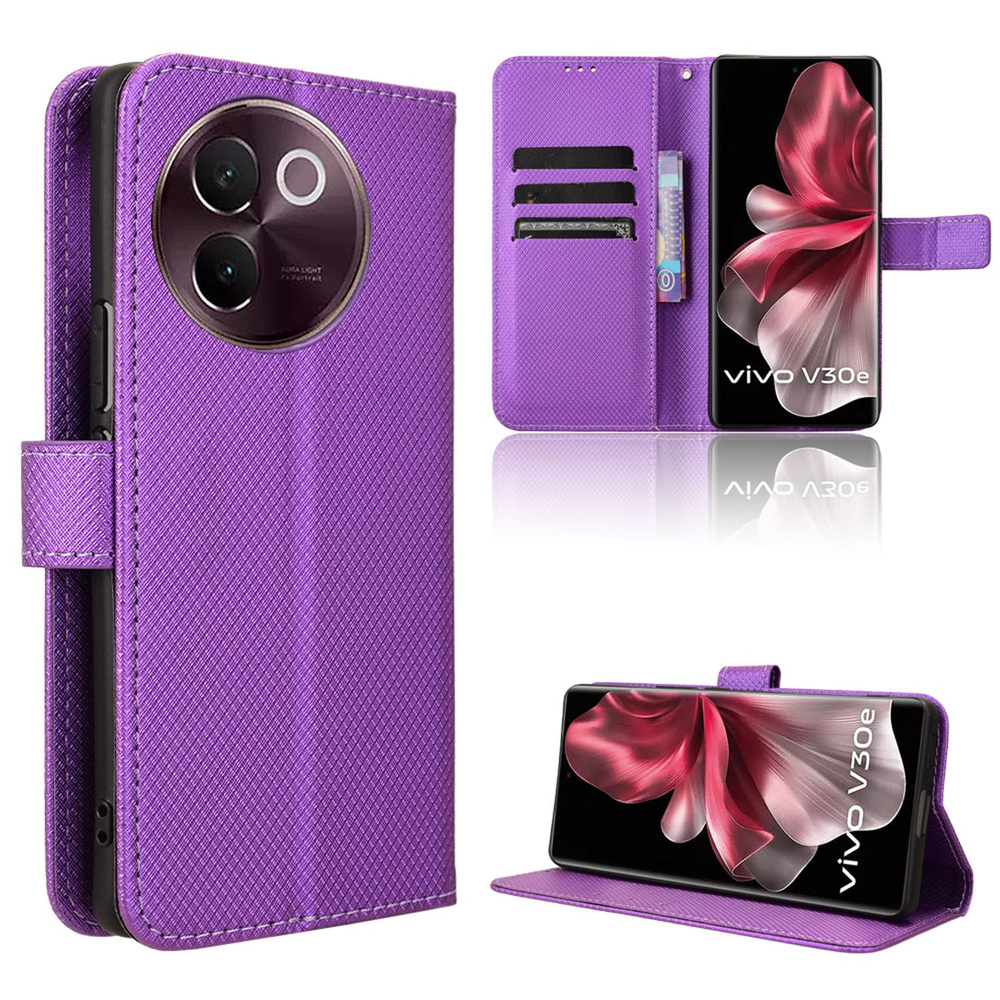 Wallet Case for VIVO V40 Lite 5G, Purple