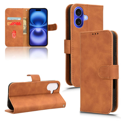 Wallet Case with Card Holder Flip Magnetic Protective Cover for iPhone 16 Plus, Brown