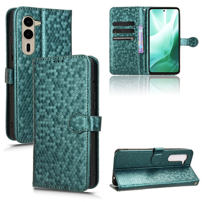 Slim Flip Polka-Dots Phone Case with Card Holder for arrows We2 Plus, Green