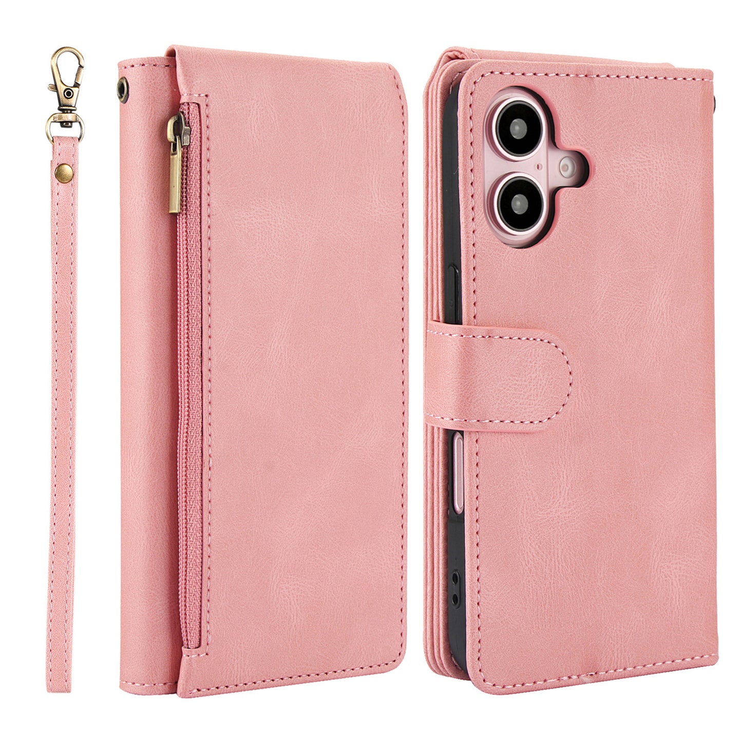 Zipper Wallet Case for iPhone 16 Plus