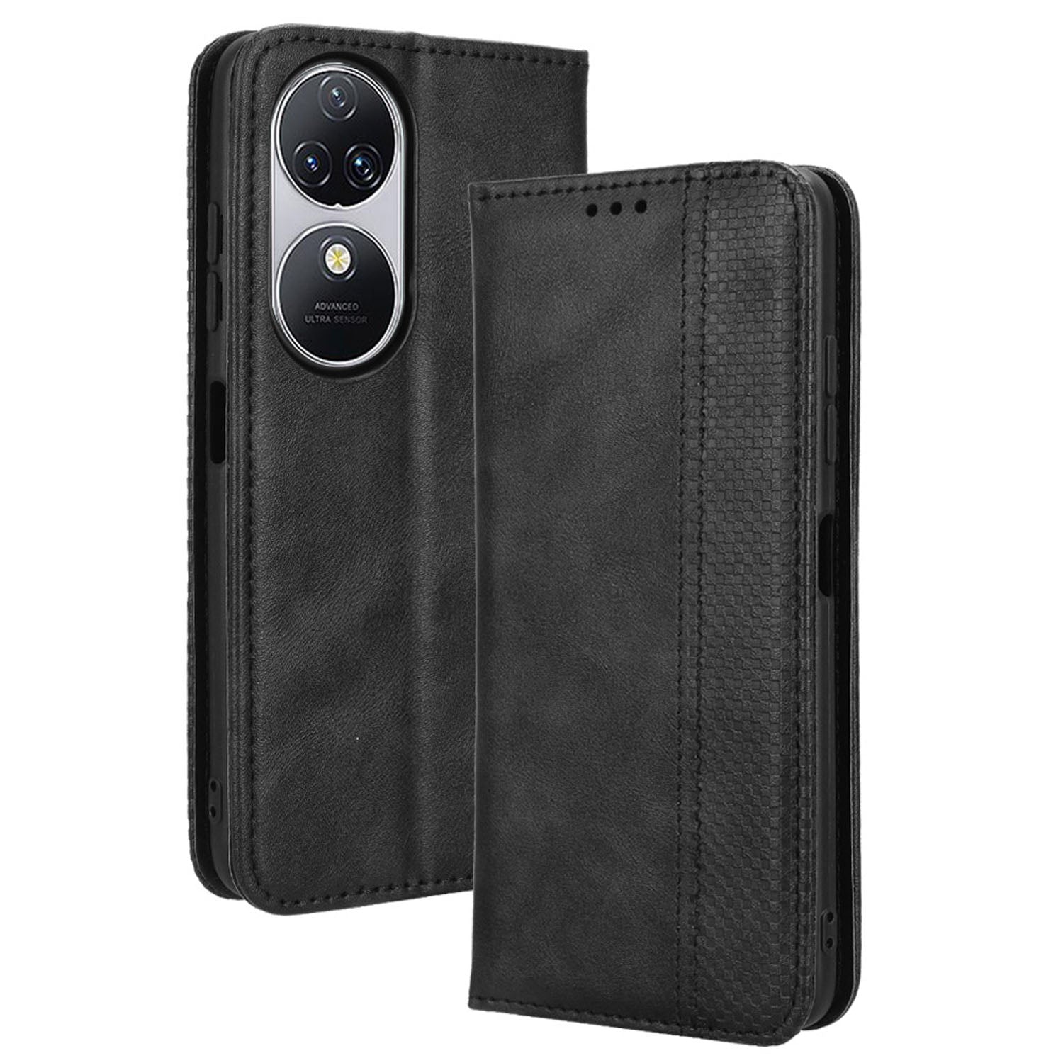 Oukitel C38 Flip Folio Case with Card Holder Hidden Magnetic, Brown