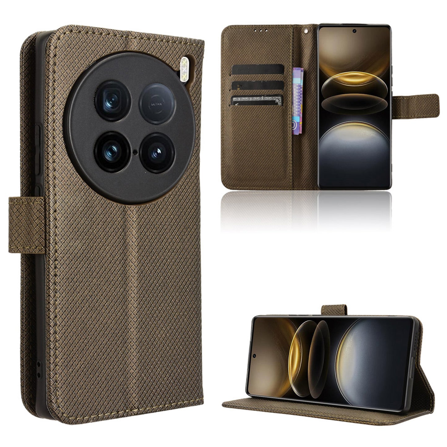 Wallet Case for VIVO X100 Ultra, Bronzed