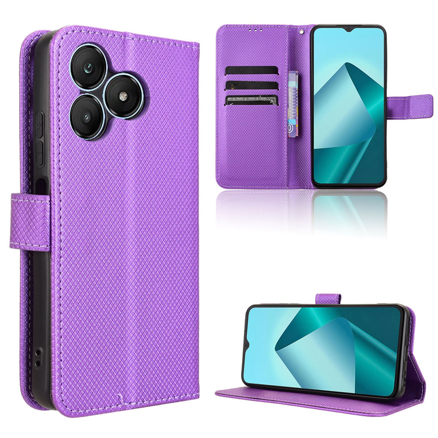 Wallet Case for WIKO T20, Purple