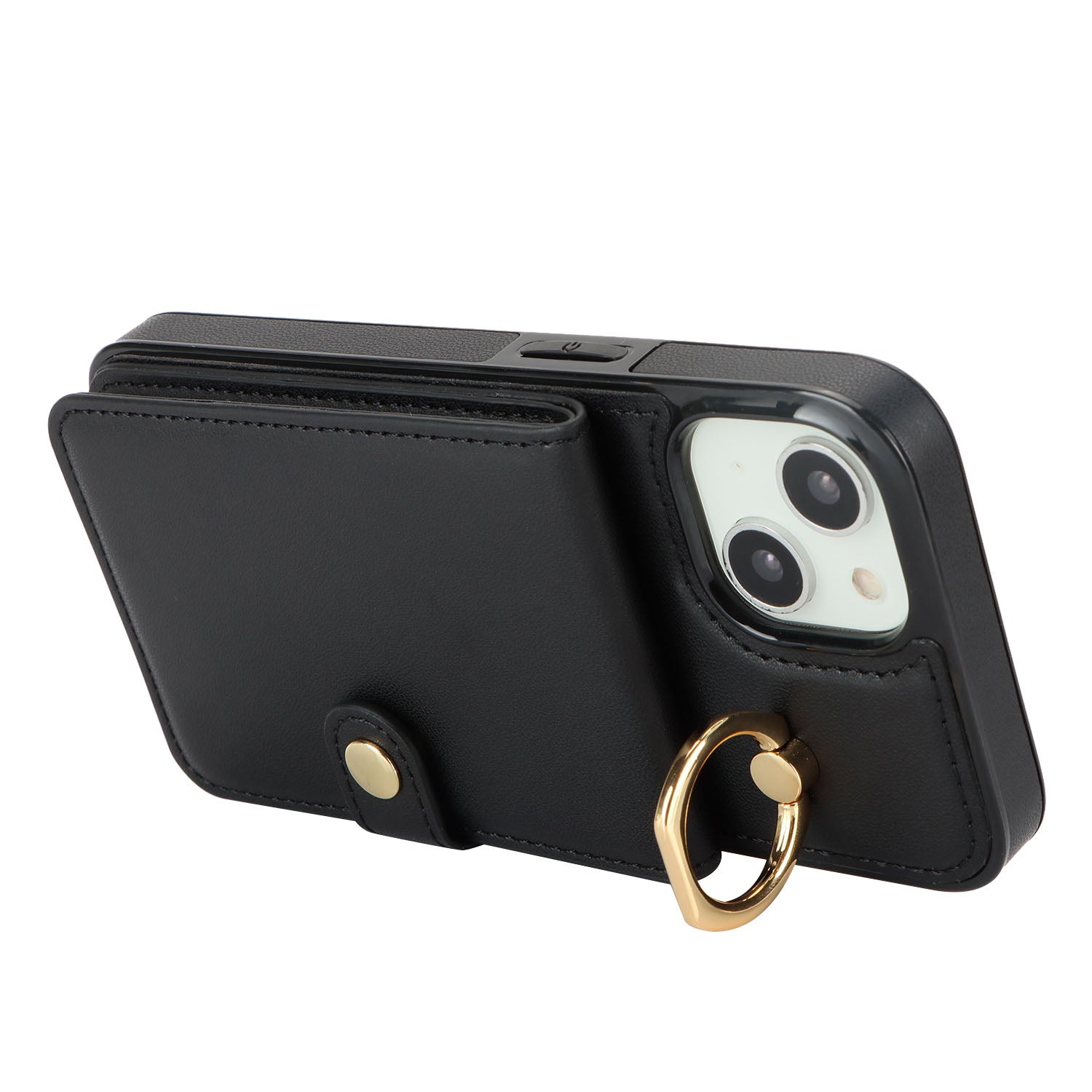 for iPhone 13 Wallet Case with Card Holder, Black