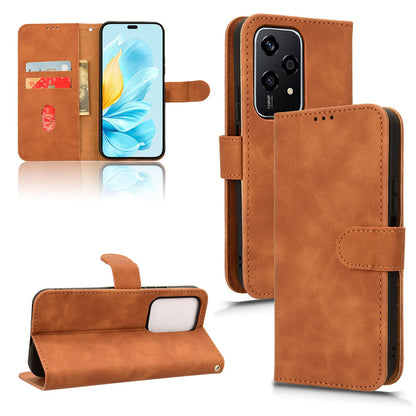 Wallet Case with Card Holder Flip Magnetic Protective Cover for Honor 200 Lite, Brown