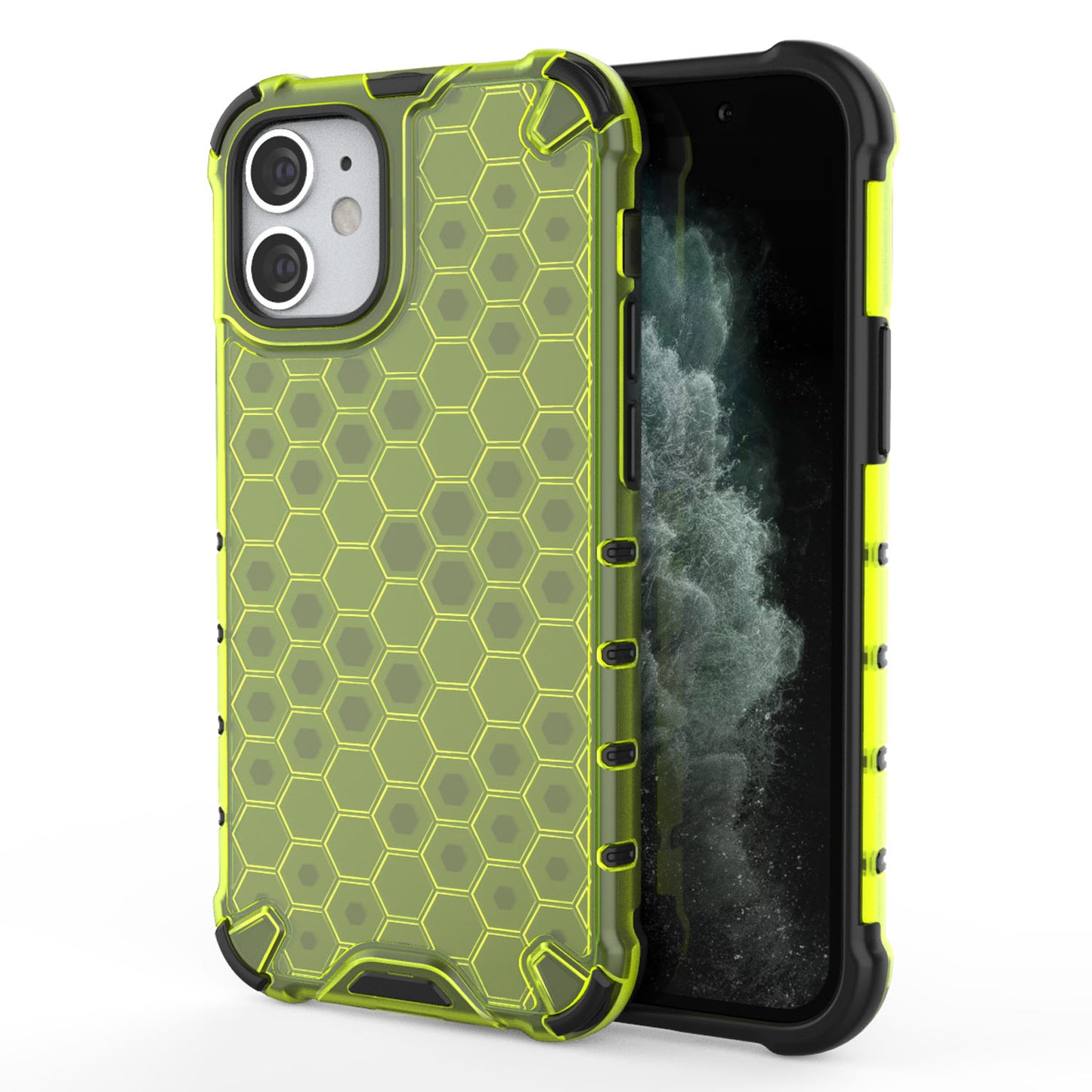 iPhone 12 Four Corner Thickening Anti Yellow Anti-Scratch Case, Green