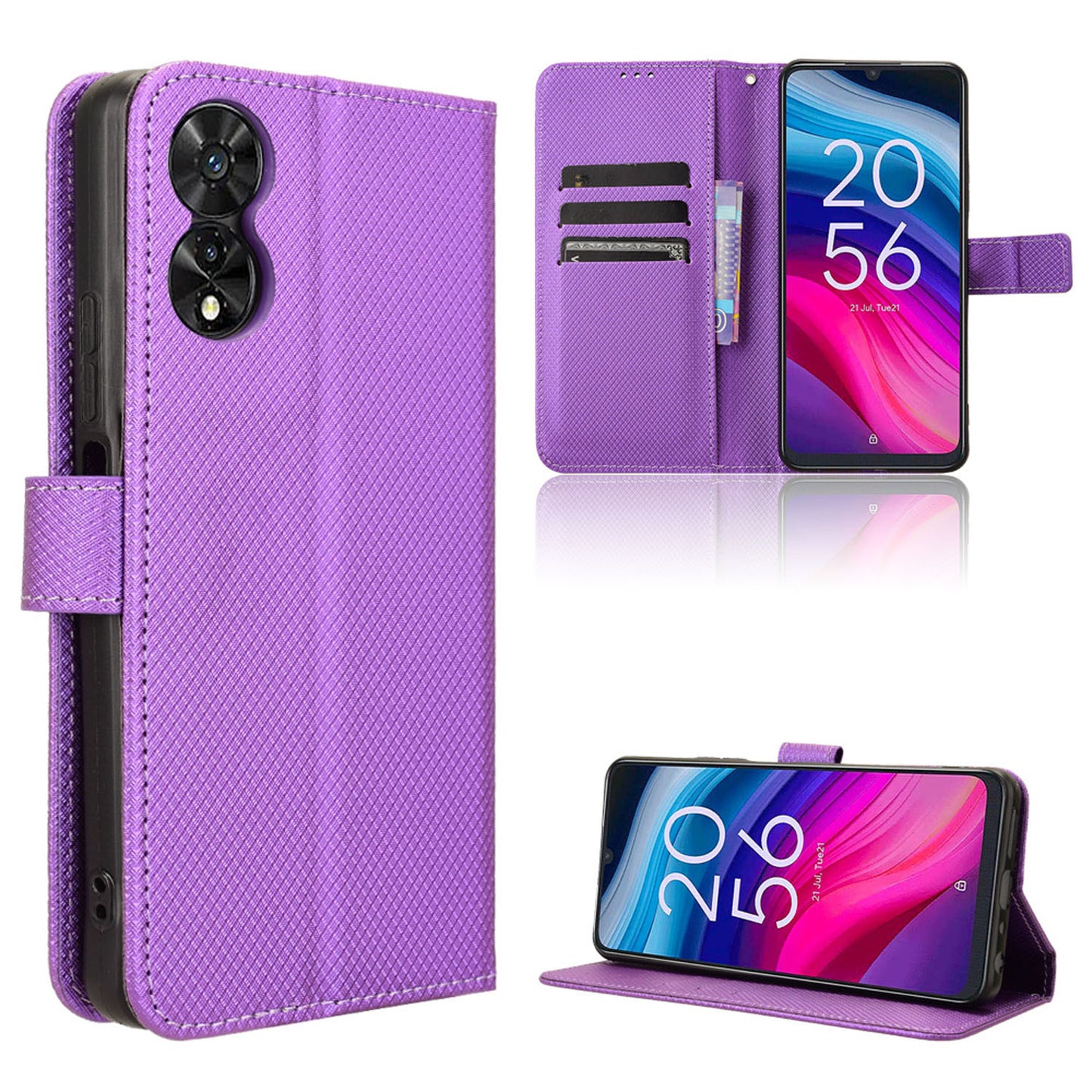 Wallet Case for TCL 50 5G, Purple