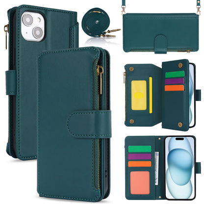 for iPhone 15 Wallet Case with RFID Blocking, Green