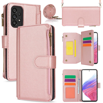 for Samsung Galaxy A53 5G Wallet Case with RFID Blocking, Rose Gold