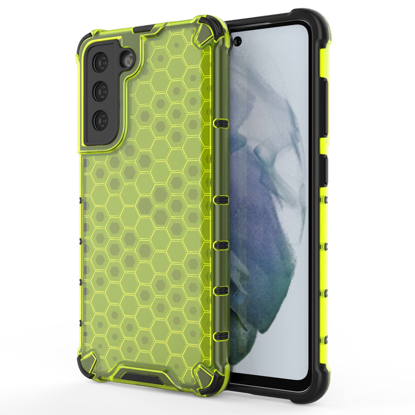 Samsung Galaxy S21 FE 5G Four Corner Thickening Anti Yellow Anti-Scratch Case, Green