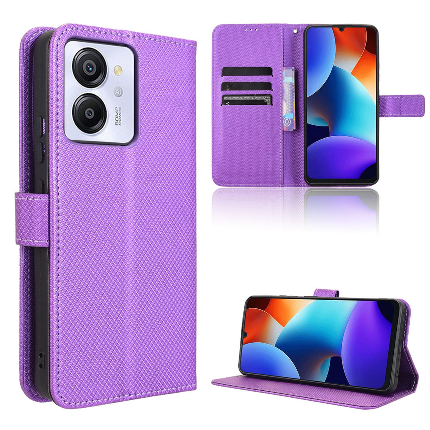 Wallet Case for Blackview COLOR 8, Purple