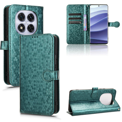 Slim Flip Polka-Dots Phone Case with Card Holder for Redmi Note 14 Pro 5G, Green