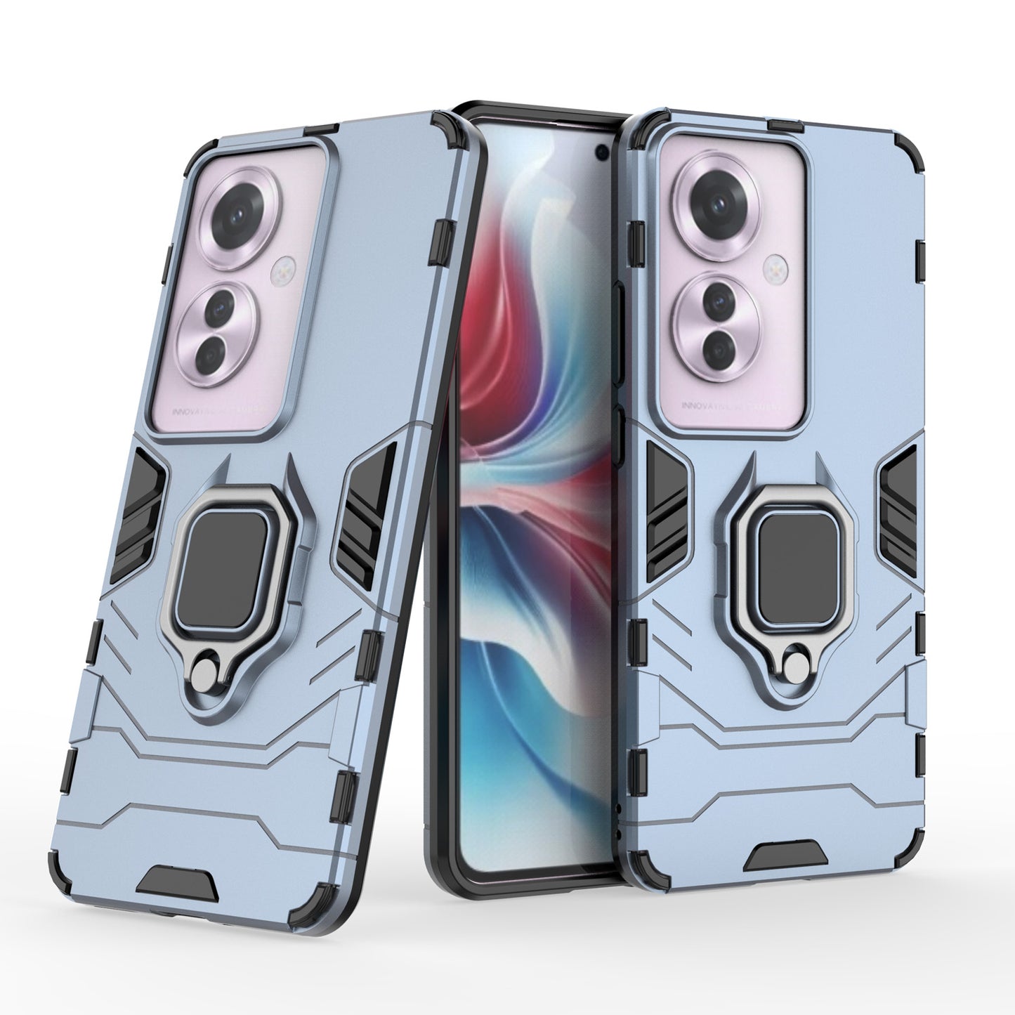 Support Magnetic Car Mounts Stylish Dual Layer Hard PC Back Case for OPPO Reno11 F 5G