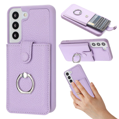 for Samsung Galaxy S22 Wallet Case with Card Holder, Purple